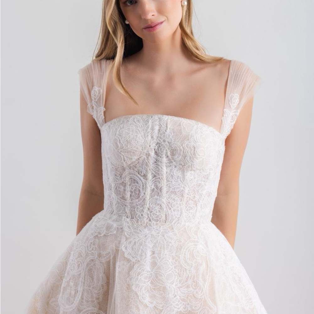 STUNNING Watters Strapless A Line Lace Wedding dress. Size 8 - Picture 7 of 13